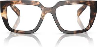 Prada 52mm Square Optical Glasses in Light Brown at Nordstrom