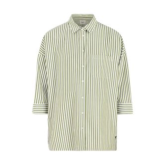 Max Mara Camicia svasata in cotone - Dames - Blouses & Shirts - Groen - Maat: M Katoen