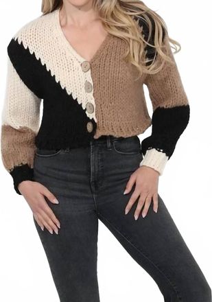 Rain + Rose Zinnia Knit Patch Sweater In Multi