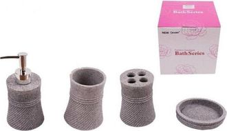 Trade Shop Trade Shop - Set 4 Accessori Bagno Ss0035 In Ceramica Porta Sapone Porta Spazzolino Dispenser