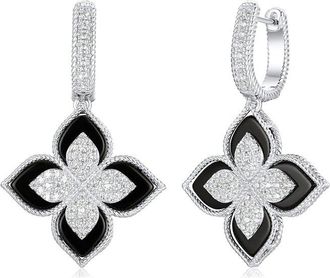 Suzy Levian Suzy Levian Silver Cz Clover Drop Earrings