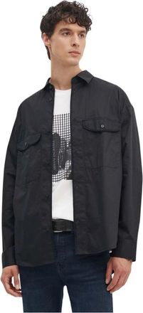 A|X Armani Exchange Relaxed Katoenen Shirt - Heren - Casual Overhemden - Zwart - S - Katoen - Overhemden