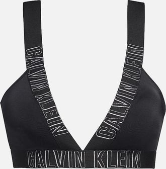 Calvin Klein Womens Intense Power Swimwear Plunge Bralette, Black - Size: XXS