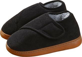 Generic Winter Snow Boots for Women Men Slip on Comfortable Non-Slip Slippers Warm Fur Lined Shoes Adjustable Straps Outdoor Indoor Sneakers for Elderly Women