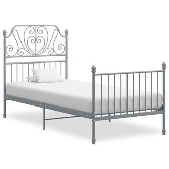 Berkfield Home Bed Frame Grey Metal 90x200 cm