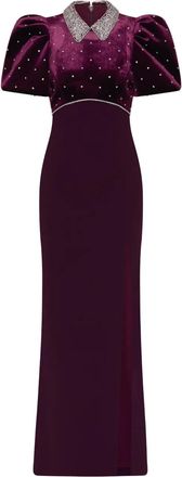 Rebecca Vallance Verfraaide jurk met pofmouwen - Paars