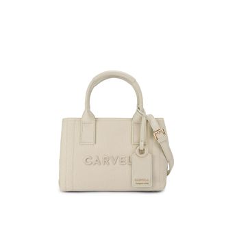Carvela Womens Canvas Lidia Micro Tote Bag - Beige - One Size
