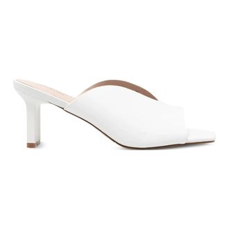 Sergio Moretti Schoenen, Dames, Wit, 38 EU, Su&egrave;de, Slippers met open neus voor feestelijke gelegenheden