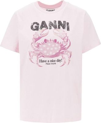 Ganni Jersey T-shirt with Crab print Woman S