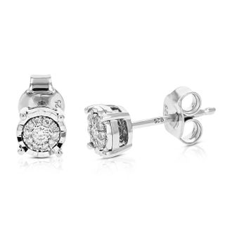 Vir Jewels 1/8 cttw Lab Grown Diamond Composite Earrings in Sterling Silver With Push Backs For Women