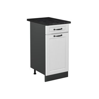 Vicco Mueble Bajo De Cocina R-line, Blanco Casa De Campo/antracita, 40 Cm Encimera Antracita, Vicco