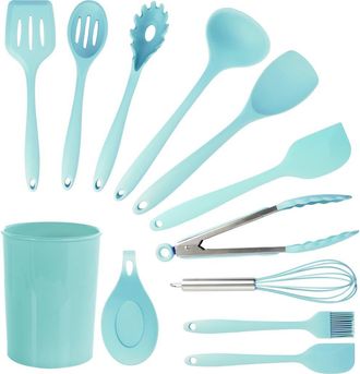 MegaChef Silicone Cooking Utensils, Set of 12 in Light Teal at Nordstrom