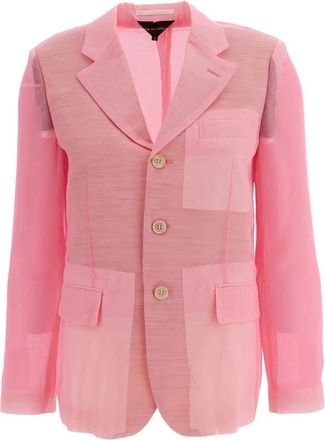 Comme Des Gar&ccedil;ons Semi-sheer Double-layer Blazer - Dames - Blazers - Roze - L - Jassen