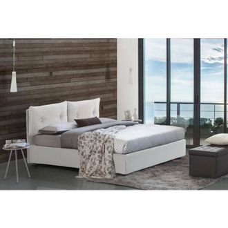 Talamo Italia Talamo Italia - Cama Individual Chantal, Cama Contenedor Con Tapizado En Ecopiel, 100% Made In Italy, Apertura Frontal, Con Colch&oacute;n 80x190 Cm Incluido