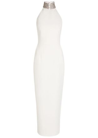 New Arrivals Hemingway Crystal-embellished Crepe Maxi Dress - White - 40 (UK12 / M)
