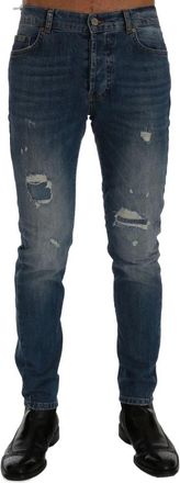 Frankie Morello Heren, Jeans, Blauw, Maat: W30 Katoen