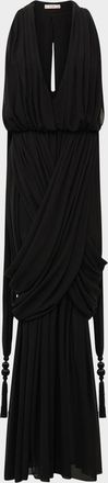 Et Ochs Arabella Plunging Draped Column Gown