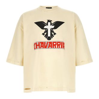 Willy Chavarria T-Shirts, male, Beige, Size: S Aguila Buffalo Cotton T-Shirt