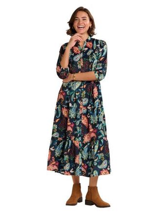 Brakeburn Estrella Sculpted Collar Maxi Dress in Navy at Nordstrom, Size 12