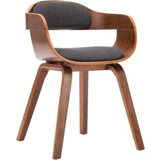 vidaXL Vidaxl - Silla De Comedor Tela Y Madera Curvada Gris Oscuro