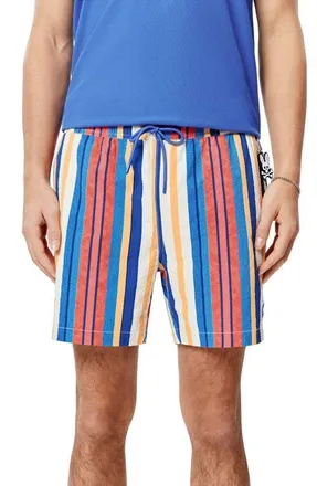 Psycho Bunny Hubert Swim Trunks in Blue Multi at Nordstrom, Size Xx-Large