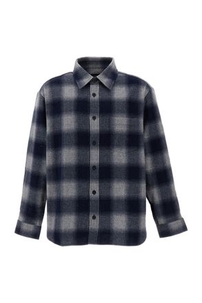 A.P.C. Grey Malaury Plaid Wool-Blend Overshirt