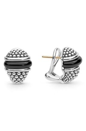 Lagos Black Caviar Earrings in Silver at Nordstrom