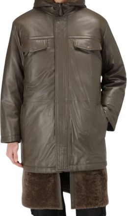Bally Mens Militi Leather Coat In Brown