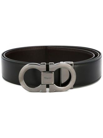 Ferragamo Smooth Leather Reversible Gancini Belt Accessories