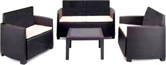 Progarden Tresillo Arena Antracita 4 Piezas 8 Cojines