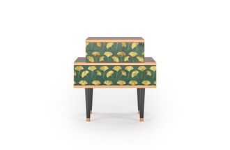 StoryZ Mesita de noche verde y amarillo 2 cajones L 58 cm