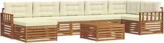 vidaXL Conjunto De Sof&aacute;s De Exterior 8 Uds. Natural Y Crema Vidaxl