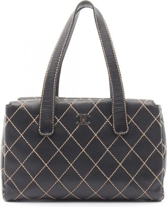 Chanel Black Leather Tote Bag (Pre-Owned)