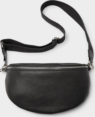 Simons Womens Metallic-accent pebbled leather belt bag Exclusive collection from Italy