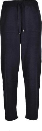 FILIPPO DE LAURENTIIS Tapered Black Track Trousers with Elastic Waistband and Drawstring