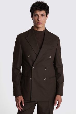 Moss Relaxed Fit Brown Flannel Suit Jacket
