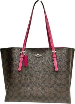 Coach Pre-owned Tote Bags, female, Brown, Size: ONE SIZE Pre-owned Signature PVC Leather 2way Bag