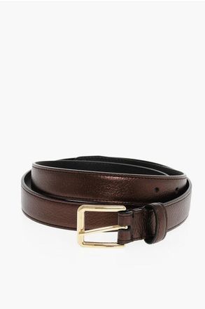 Dsquared2 Metallic Leather Belt with Golden-Effect Buckle 25mm size 95