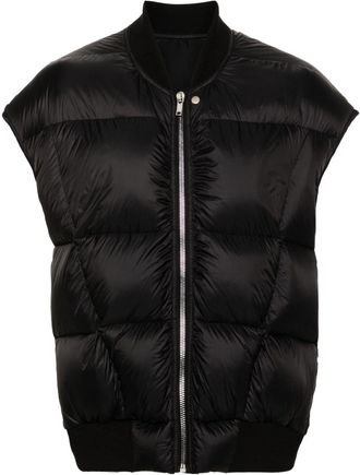 Rick Owens Luxor Flight gilet - men - Virgin Wool/Polyamide/Cotton/Goose Down/Goose Feather - 50 - Black