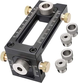 OEM Plantilla De Tornillos Para Carpinter&iacute;a Ajustable 2 En 1 Con 4 Orificios De 6/8/10/12 Mm