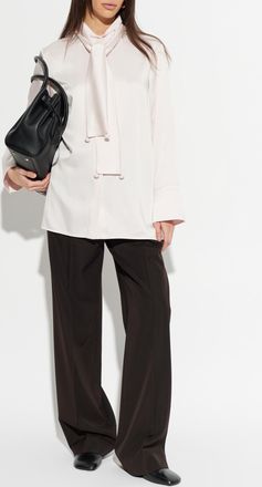 Jil Sander Shirt With Decorative Neckline, Womens, Cream