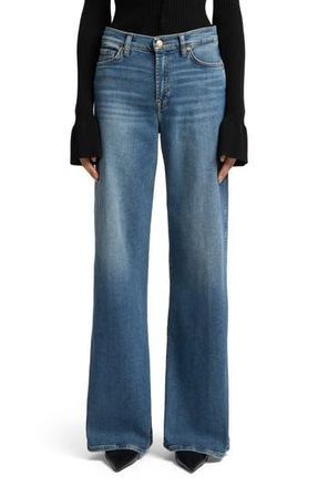 7 For All Mankind Lotta Wide Leg Jeans in Sea Level at Nordstrom Rack, Size 28