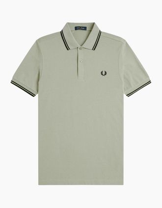 Fred Perry Mens Fred Perry Twin Tipped Fred Perry Polo Shirt - Seagrass Black - Size: 42