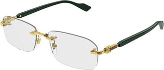 Gucci Brillen - Heren - Brillen - Geel - 56 MM - Accessoires