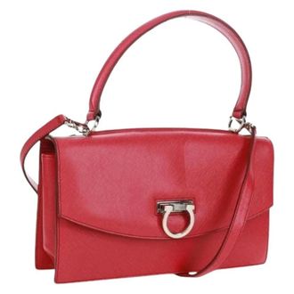 Ferragamo Pre-owned Handbags, female, Pink, Size: ONE SIZE Pre-owned Leather Handbag