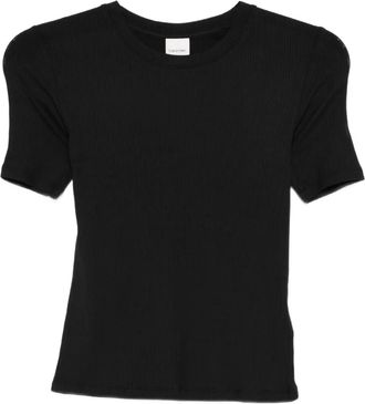 Calvin Klein Geribbeld T-shirt - Zwart