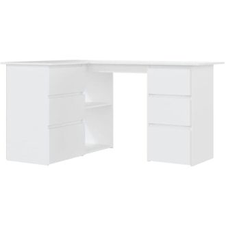 vidaXL Corner Desk White 145x100x76 cm Engineered Wood vidaXL