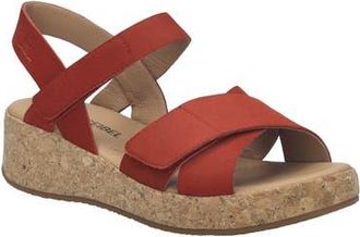 Josef Seibel Evita 03 Slingback Platform Wedge Sandal in Red Nubuck at Nordstrom, Size 10-10.5Us