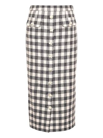 Cara Cara Faye gingham-checked skirt - women - Cotton/Fabric/Viscose/Polyester/Viscose - S - Black