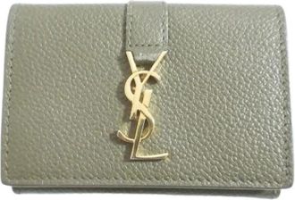 Saint Laurent Pre-owned Origami Tiny Wallet - Dames - Vintage Accessoires - Groen - ONE Size - Leer - Vintage